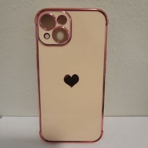 Pink Iphone 13 phone case with heart
